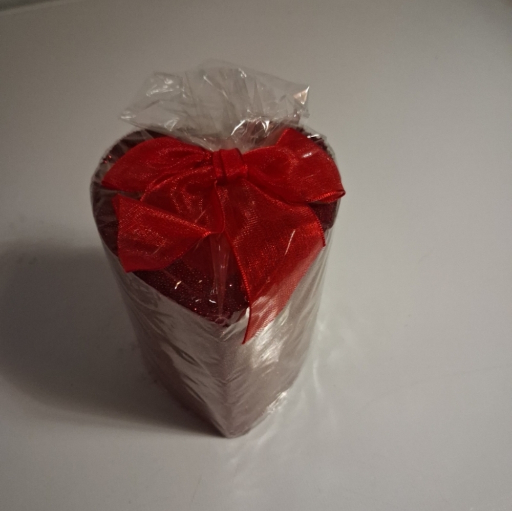 Red Heart-Shaped Candle with Bow